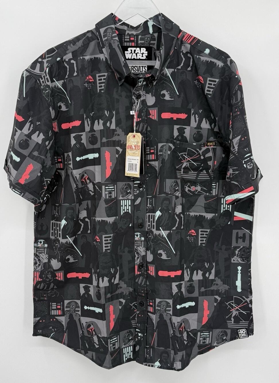 RSVLTS Star Wars Return of the Jedi Trilogy's End Button Down Shirt Mens XL